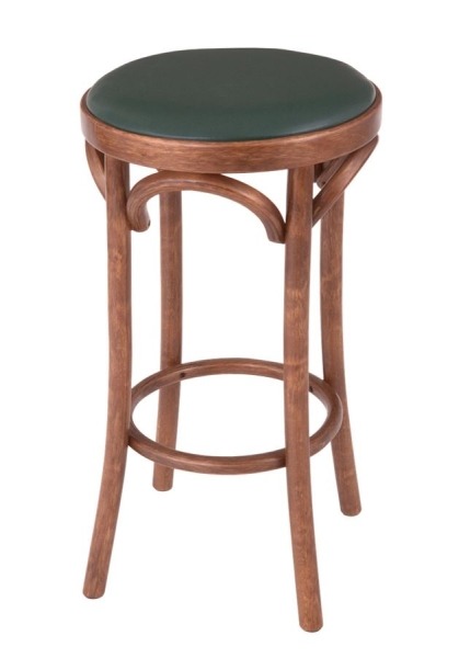 Табурет барный 650 Венский мягкий средний тон, экокожа зеленая