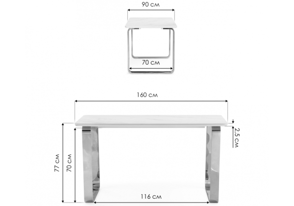 Керамический стол Селена 4 160х90 черный мрамор, золото
