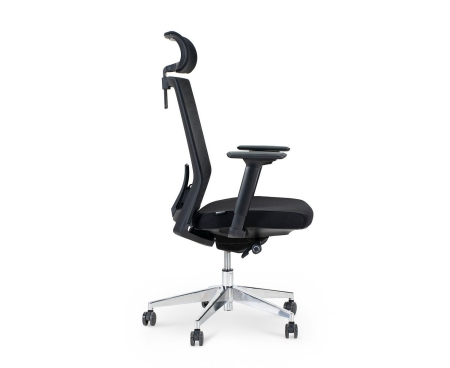 Кресло офисное Ruby черный, ткань и пластик, мягкое сиденье, с подлокотниками