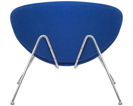 Кресло дизайнерское EMILY синяя ткань, хромированная сталь