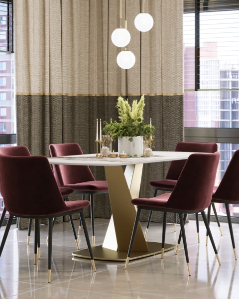 Стул Мелисса велюр бордовый Стул Мелисса велюр бордовый