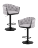 Набор 2 шт Стул барный LEON, серая ткань (LAR 275-17)