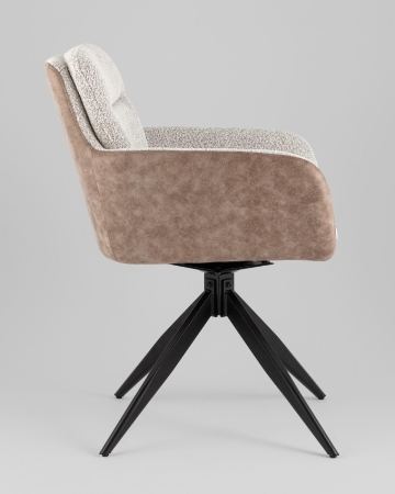 Стул обеденный Waldo светло-серый c бежевой экокожей