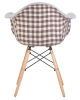 Стул обеденный DAW MONICA ножки светлый бук, сиденье 009 коричневая клетка, бежевая ткань