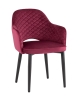 Стул Венера диамант велюр бордовый, черные ножки