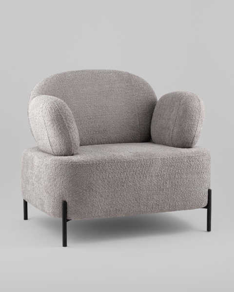 Кресло Кэнди ткань букле светло-серый