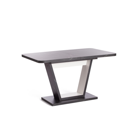 Стол обеденный VOX раздвижной, ЛДСП, мрамор черный, белый