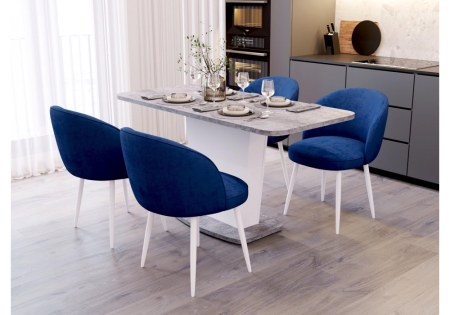 Стол деревянный Комфорт цемент светлый, белый