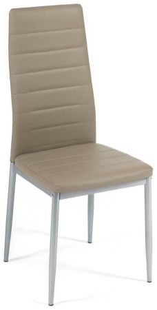 Стул Easy Chair (mod. 24) металл и экокожа, пепельно-коричневый и серый