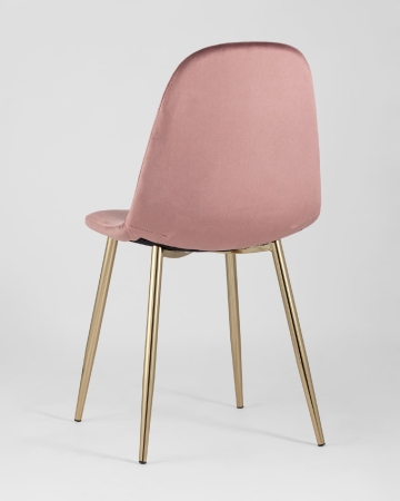 Стул Валенсия велюр пыльно-розовый золотые ножки