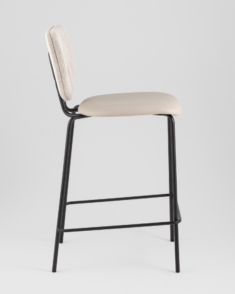 Стул полубарный Masey бежевый с бежевой экокожей Стул полубарный Masey бежевый с бежевой экокожей