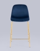 Стул полубарный Валенсия SN ткань синий золотые ножки