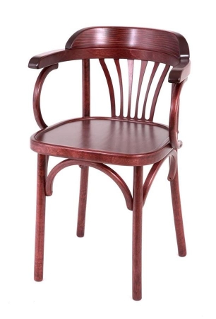 Деревянный стул Венский махагон с твердым сиденьем Деревянный стул Венский махагон с твердым сиденьем