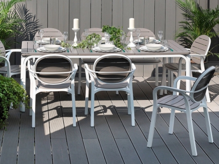 Кресло пластиковое Palma тортора белый