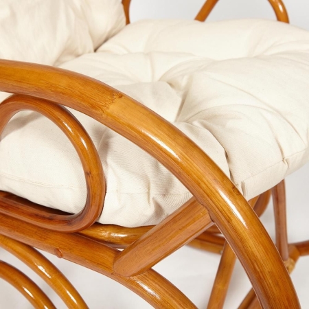 Кресло-качалка MILANO (разборная) без подушки, ротанг top quality, 58x136x103 см, коньяк