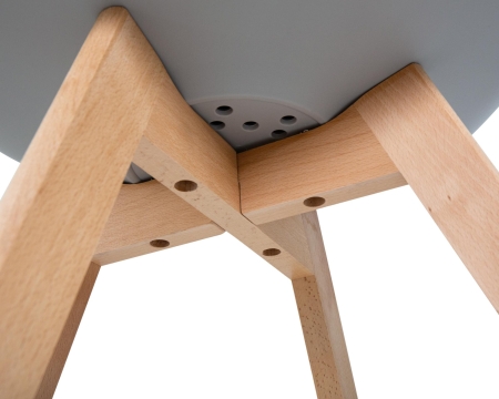 Набор 4 шт Стул обеденный JERRY SOFT, ножки светлый бук сиденья светло-серый (GR-01)