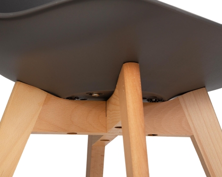 Набор 4 шт Стул обеденный JERRY SOFT, ножки светлый бук сиденья темно-серый (G-04)