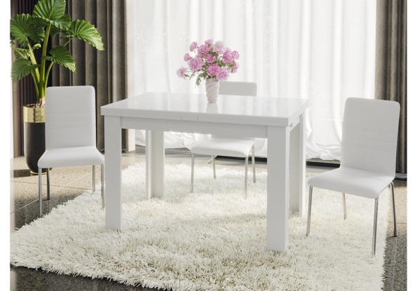 Стол стеклянный Норман тип 1 белый, стекло белый глянец