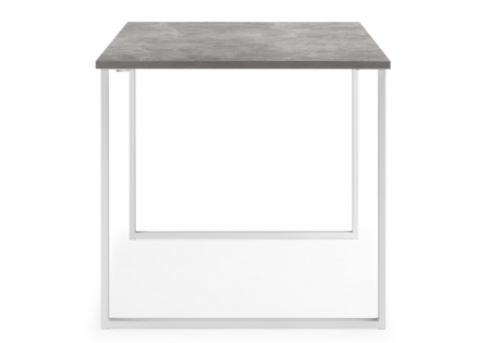 Стол деревянный Лиман 140 x 80 бетон светлый, белый матовый
