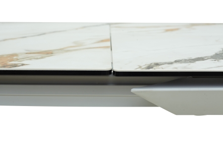 Стол CREMONA 160 KL-188 Контрастный мрамор, белый каркас