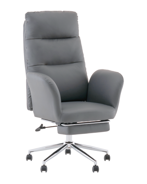 Кресло руководителя Solid TopChairs с оттоманкой серый