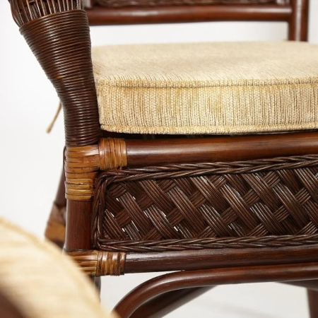 Комплект обеденный "ANDREA GRAND" (стол со стеклом + 6 кресел + подушки)