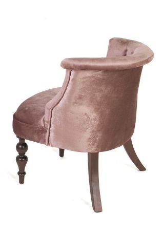 Деревянное кресло Бархат розовое с темными ножками