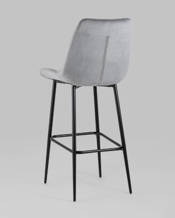Стул барный Флекс велюр серый