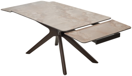 Стол EDER 160 GLOSS AMBER JADE SOLID CERAMIC, орех