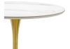 Керамический стол Тулип 90х73 белый мрамор, золото