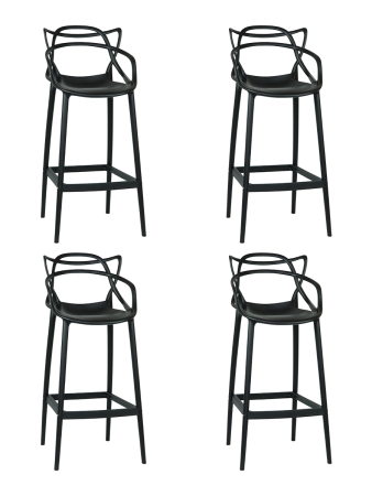 Набор 4 шт Стул барный MASTERS BAR, черный (B-03)