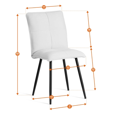 Стул обеденный Sweet белый и серый, ткань и металл, мягкое сиденье, без подлокотников Стул обеденный Sweet белый и серый, ткань и металл, мягкое сиденье, без подлокотников