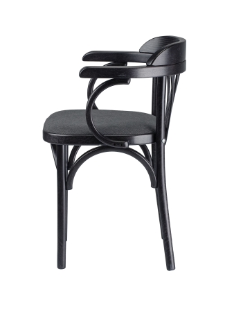 Деревянный стул Венский венге с мягким сиденьем из серой ткани М07 Деревянный стул Венский венге с мягким сиденьем из серой ткани М07