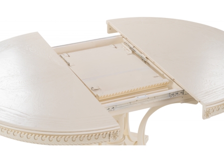 Стол деревянный Нозеан круглый бежевый, золото