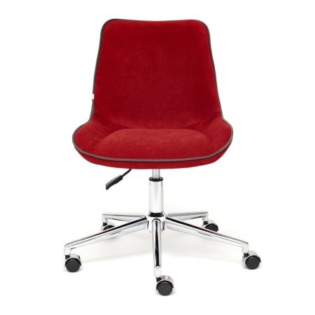 Кресло STYLE, флок, бордовый