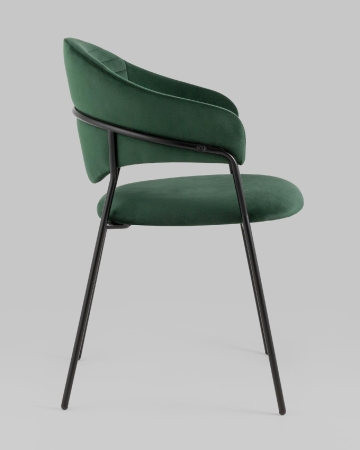 Стул Алексис велюр зеленый опора черный муар