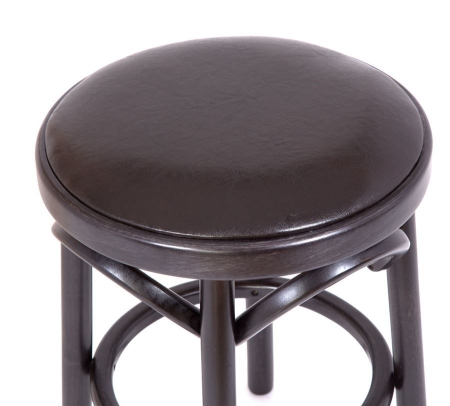 Деревянный табурет Венский  венге с мягким сиденьем из коричневой экокожи