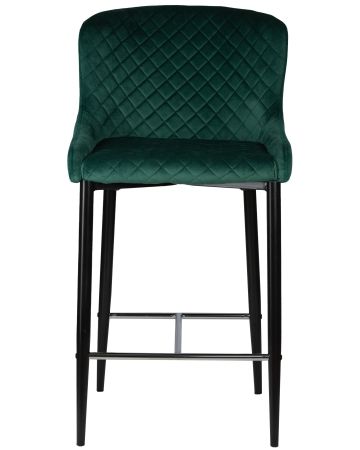 Стул барный CHRISTIAN'75 черные ножки, зеленый велюр V108-64