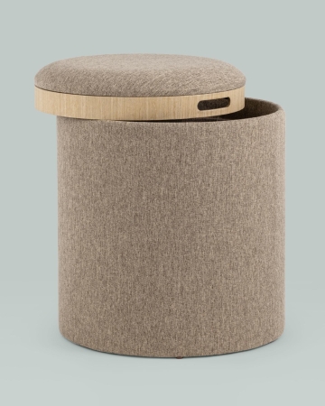 Пуф-столик с ящиком Хюгге S рогожка бежевый