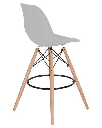 Стул барный DSW BAR ножки светлый бук сиденья светло-серый GR-01