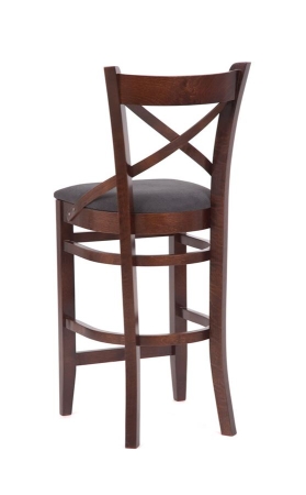 Стул барный "Hugo" темное дерево, серый