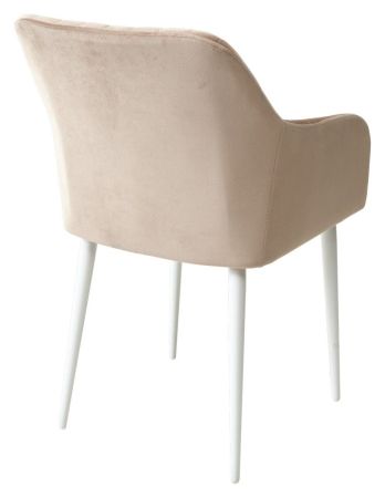 Стул BRANDY-X бежевый #5 белый каркас, велюр