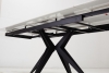 Стол FORIO 160 MATT WHITE MARBLE SINTERED STONE, BLACK