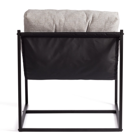 Кресло Charli серый и бежевый, ткань и металл, мягкое сиденье, без подлокотников