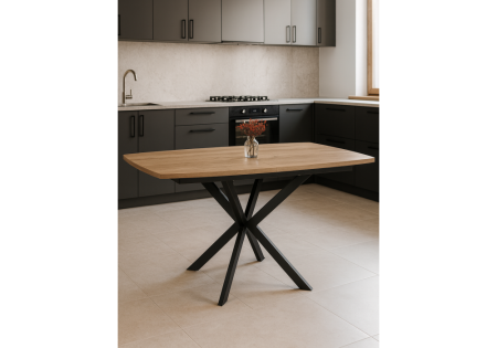 Стол деревянный Палу 130(170)х80 дуб веллингтон, черный