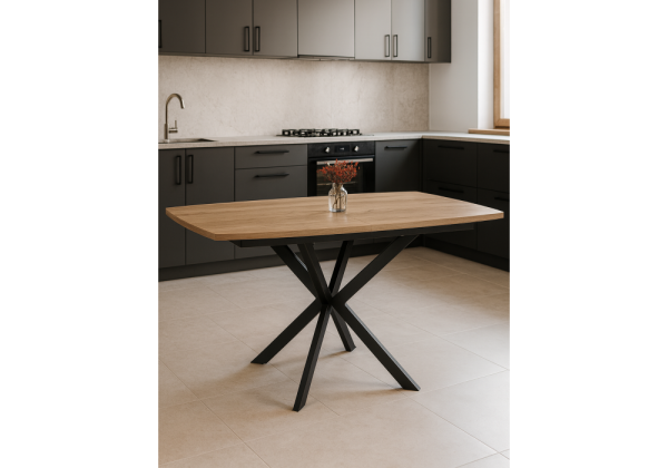 Стол деревянный Палу 130(170)х80 дуб веллингтон, черный