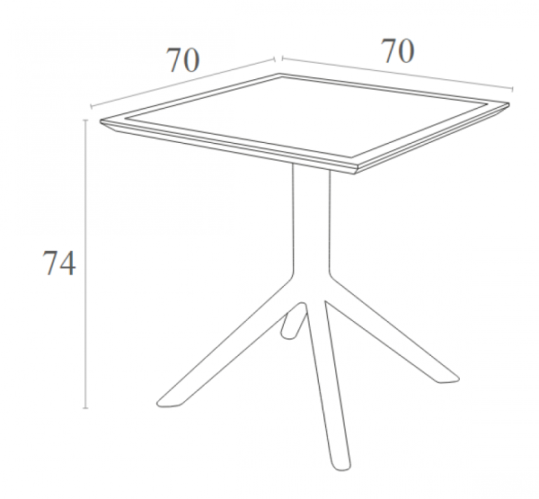 Стол пластиковый Sky Table 70 серый