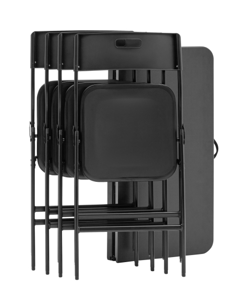 Комплект раскладного стола и стульев Кейт черный Комплект раскладного стола и стульев Кейт черный