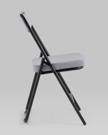 Складной стул Джонни велюр серый каркас черный матовый