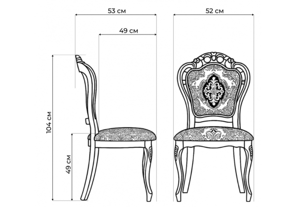 Стул деревянный Bronte молочный, патина Стул деревянный Bronte молочный, патина